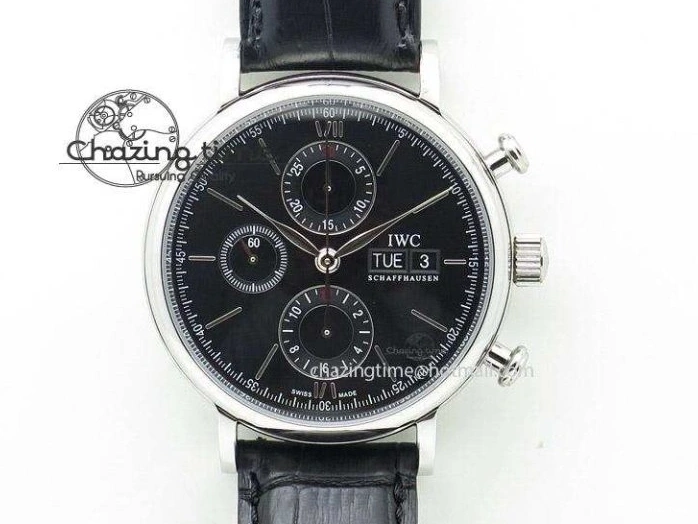 MIROTIME 0113 SmartChoice Mark XVIII IW327006 Titanium M+F 1:1 Best Edition Black Dial on Brown Leather Strap A 7145